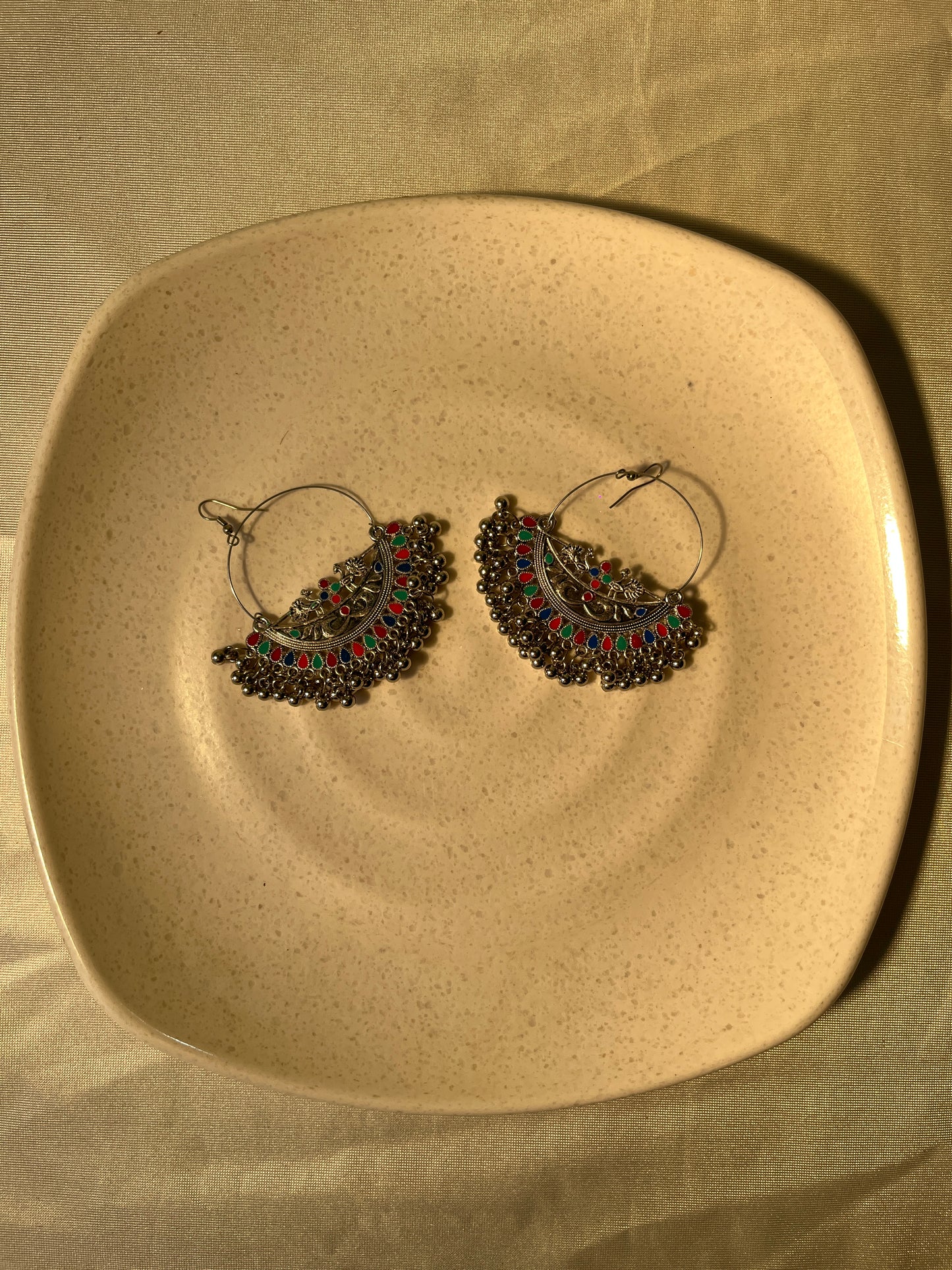 Tribal Charm Oxidised Hoop Jhumka