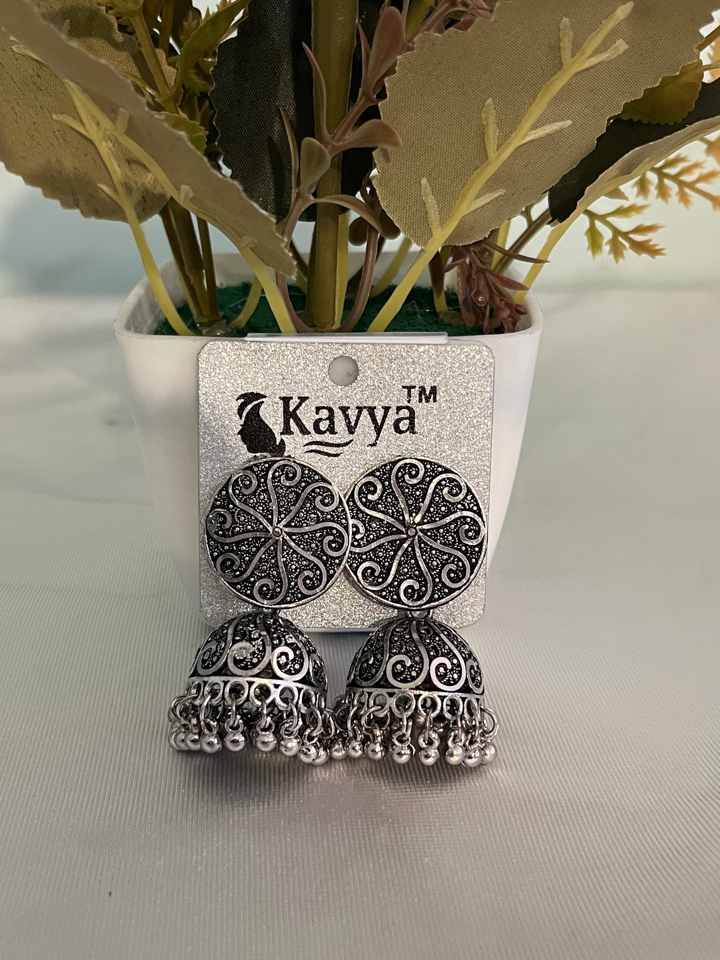 Antique Silver Jhumki