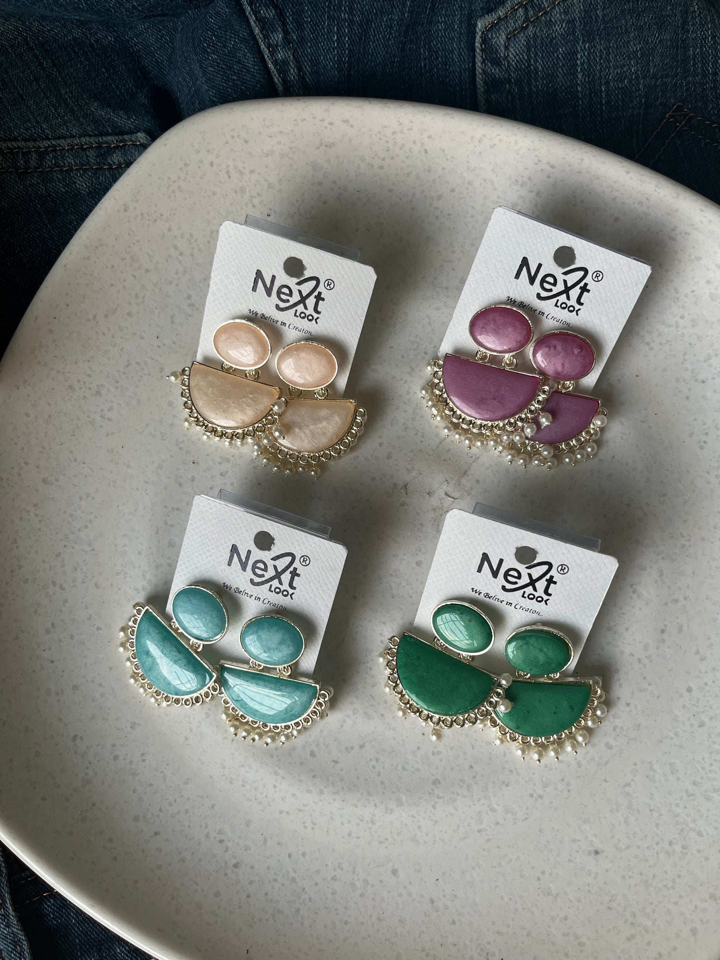 Contemporary Half-Moon Dangle Earrings