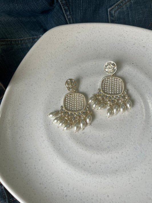 Regal Pearl Chandelier Earrings
