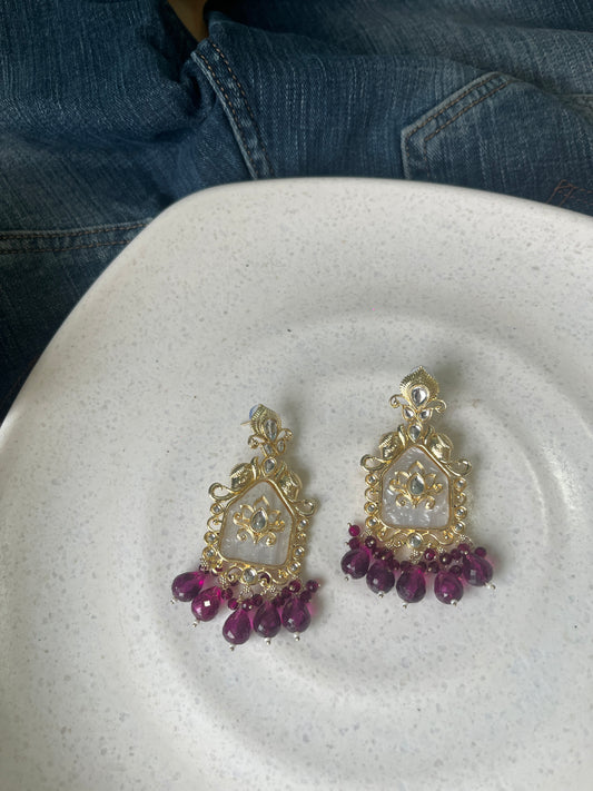 Magenta Drop Earrings